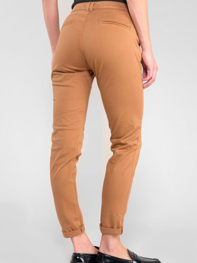 Pantalon slim dily 6 marron femme - Le Temps Des Cerises