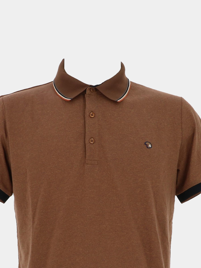 Polo signature marron homme - Benson & Cherry