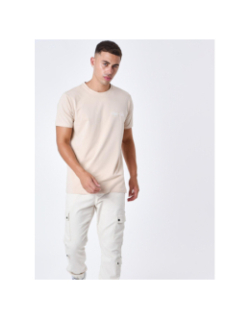 T-shirt coupe droite logo brodé beige homme - Project x Paris