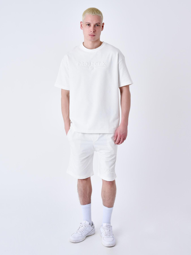 T-shirt logo brodé blanc homme - Project x Paris