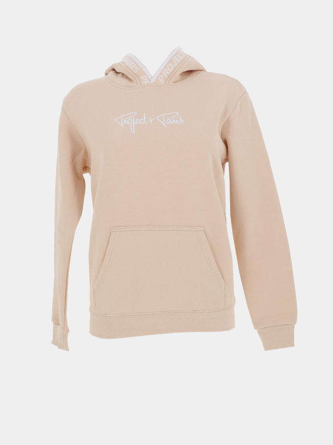 Sweat à capuche logo beige enfant - Project X Paris