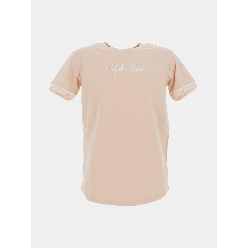 T-shirt logo brodé beige garçon - Project X Paris