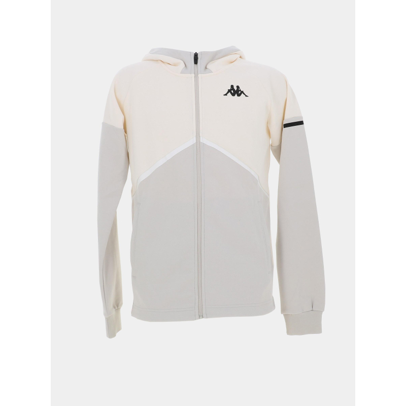 Sweat zippé à capuche karufeo écru homme - Kappa