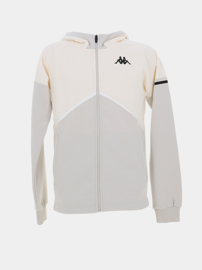 Sweat zippé à capuche karufeo écru homme - Kappa