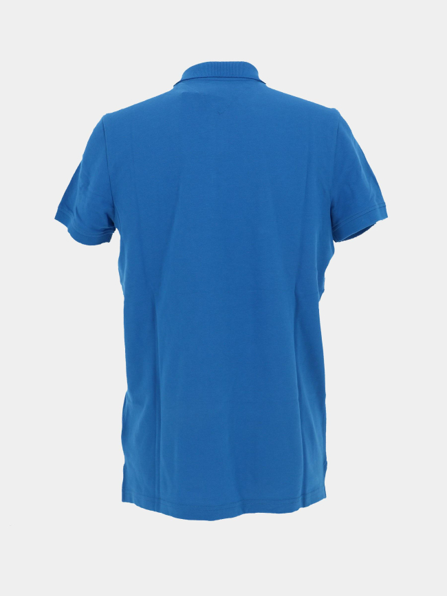 Polo slim placket bleu homme - Tommy Jeans