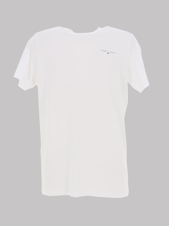 T-shirt slim linear logo blanc homme - Tommy Jeans