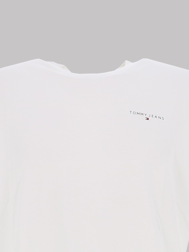 T-shirt slim linear logo blanc homme - Tommy Jeans