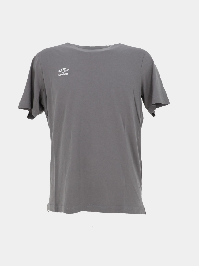 T-shirt uni logo brodé gris homme - Umbro