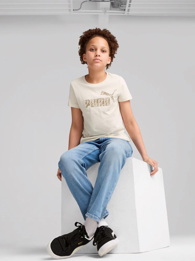 T-shirt essential imprimé animal graf beige enfant - Puma