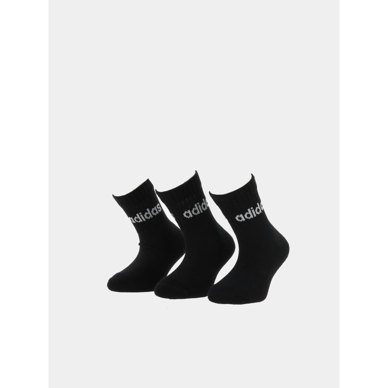 Pack 3 paires de chaussettes lin crew noir enfant - Adidas