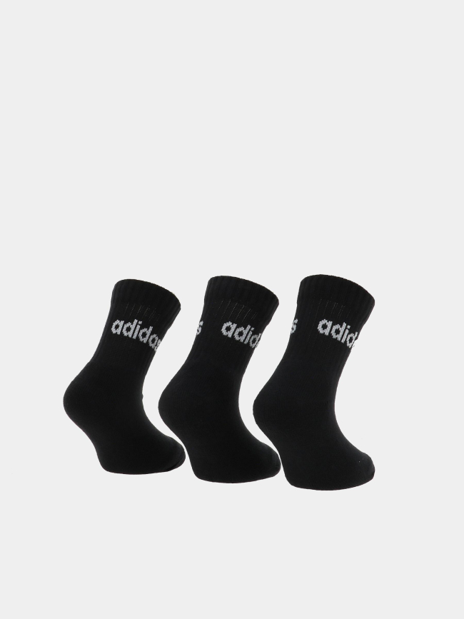 Pack 3 paires de chaussettes lin crew noir enfant - Adidas