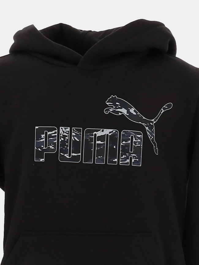 Sweat à capuche essential camo noir enfant - Puma