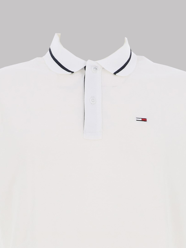 Polo regular tipping blanc homme - Tommy Jeans