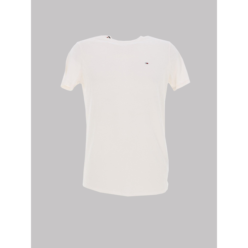 T-shirt uni slim jaspe écru homme - Tommy Jeans