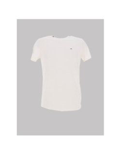 T-shirt uni slim jaspe écru homme - Tommy Jeans