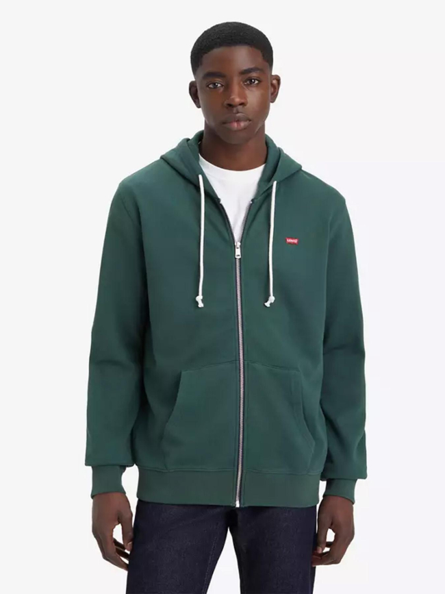 Sweat zippé à capuche original vert homme - Levi's