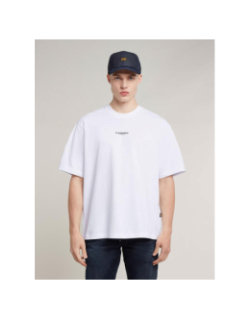 T-shirt loose logo centré blanc homme - G Star