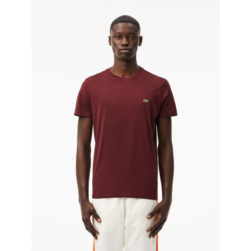 T-shirt regular fit uni logo bordeaux homme - Lacoste