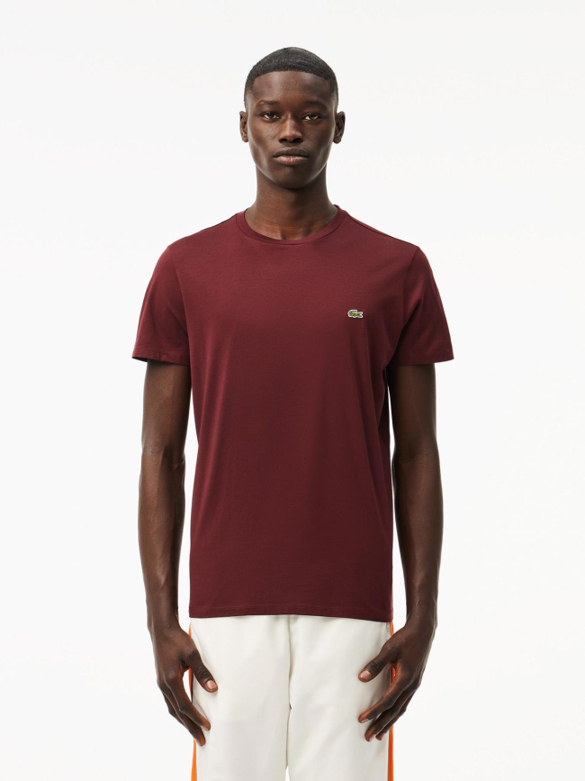 T-shirt regular fit uni logo bordeaux homme - Lacoste