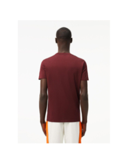 T-shirt regular fit uni logo bordeaux homme - Lacoste