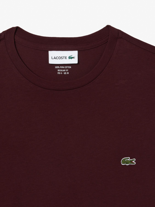 T-shirt regular fit uni logo bordeaux homme - Lacoste