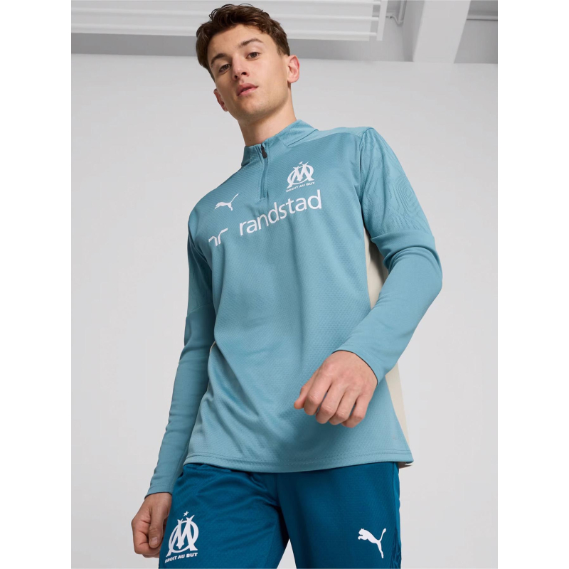 Sweat de football OM 24 25 training 1 4 zip bleu homme