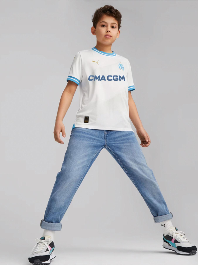 Maillot de football OM domicile 24/25 blanc enfant - Puma