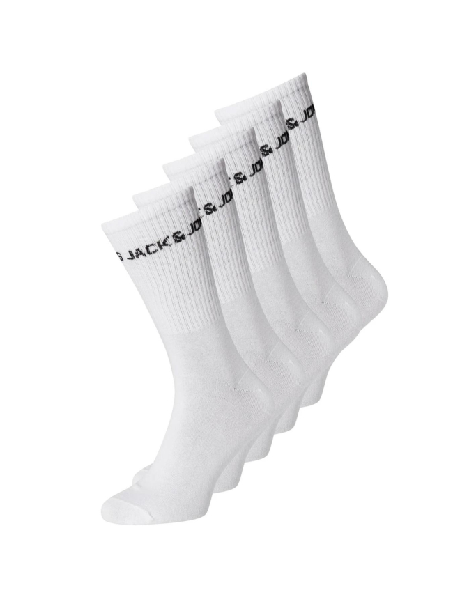 Pack de 5 paires de chaussettes basic logo blanc - Jack & Jones