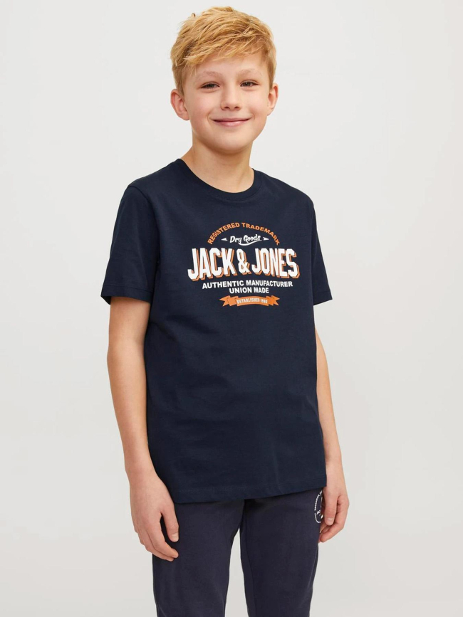 T-shirt à logo bleu marine garçon - Jack & Jones