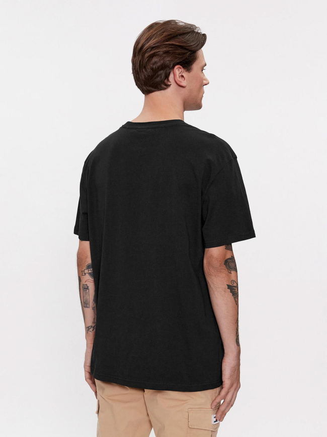 T-shirt regular linear logo noir homme - Tommy Jeans