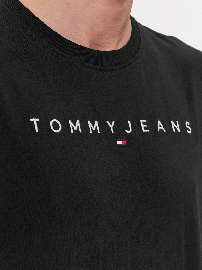 T-shirt regular linear logo noir homme - Tommy Jeans