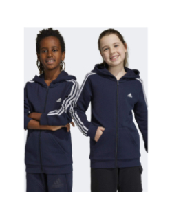 Sweat à capuche zipé bleu marine enfant - Adidas