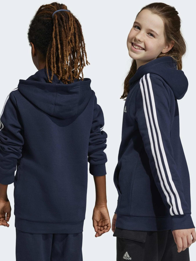 Sweat à capuche zipé bleu marine enfant - Adidas