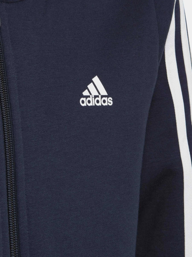 Sweat à capuche zipé bleu marine enfant - Adidas