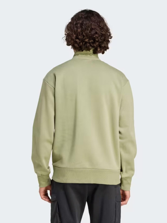 Sweat col zippé vert homme - Adidas