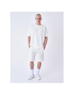 Short jogging logo brodé blanc homme - Project X Paris