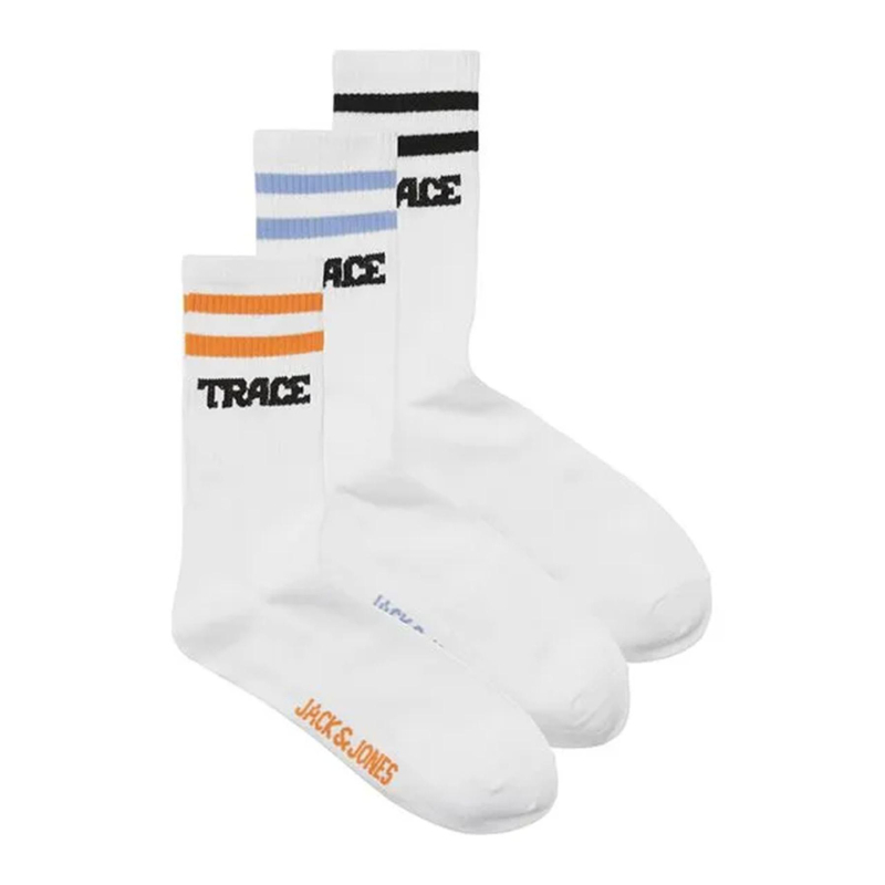 Pack de 3 paires de chaussettes jactrace tennis blanc homme - Jack &