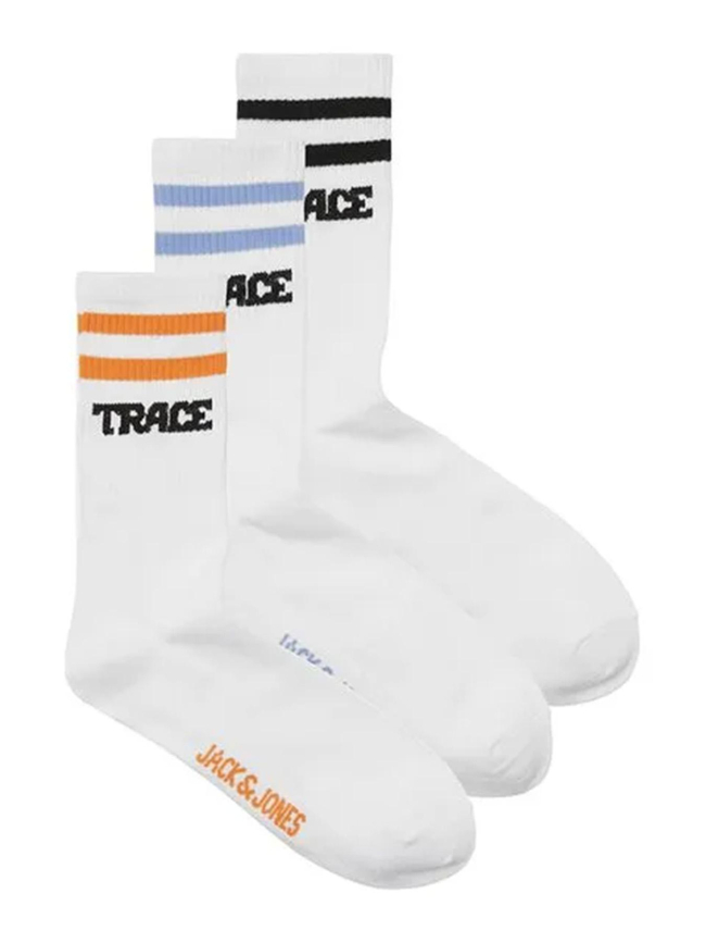 Pack de 3 paires de chaussettes jactrace tennis blanc homme - Jack &