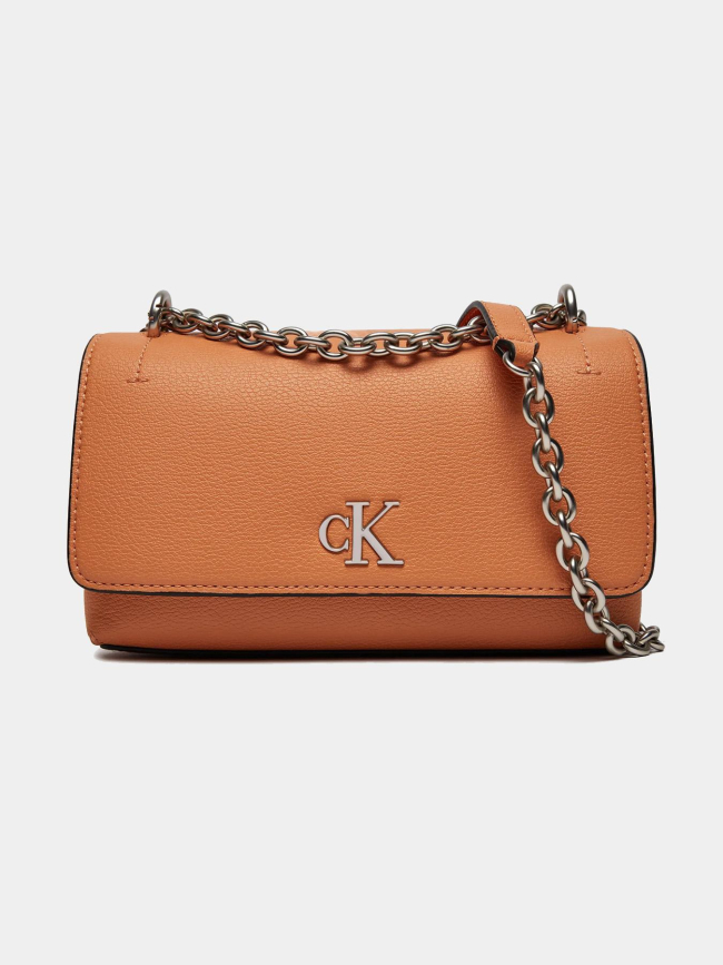 Sac bandoulière minimal mono orange femme - Calvin Klein Jeans