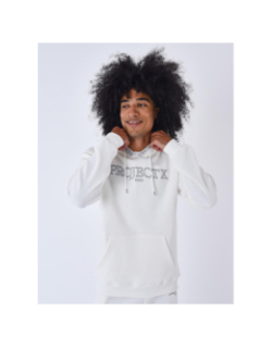 Sweat à capuche logo brodé blanc homme - Project X Paris