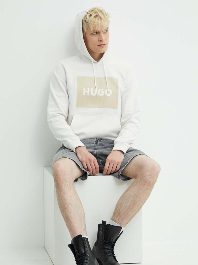 Sweat à capuche duratschi blanc écru homme - Hugo