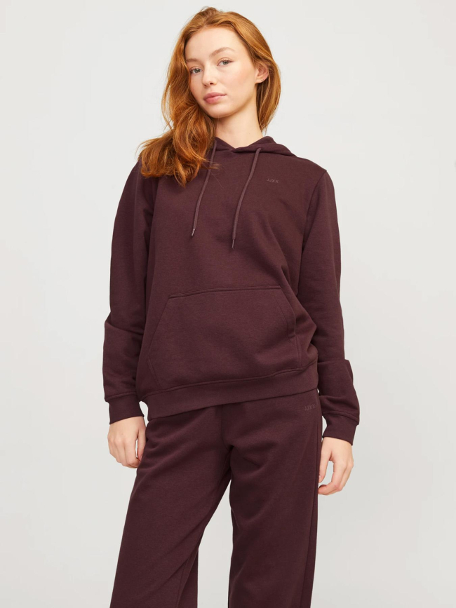 Sweat à capuche abbie bordeaux femme - Jjxx