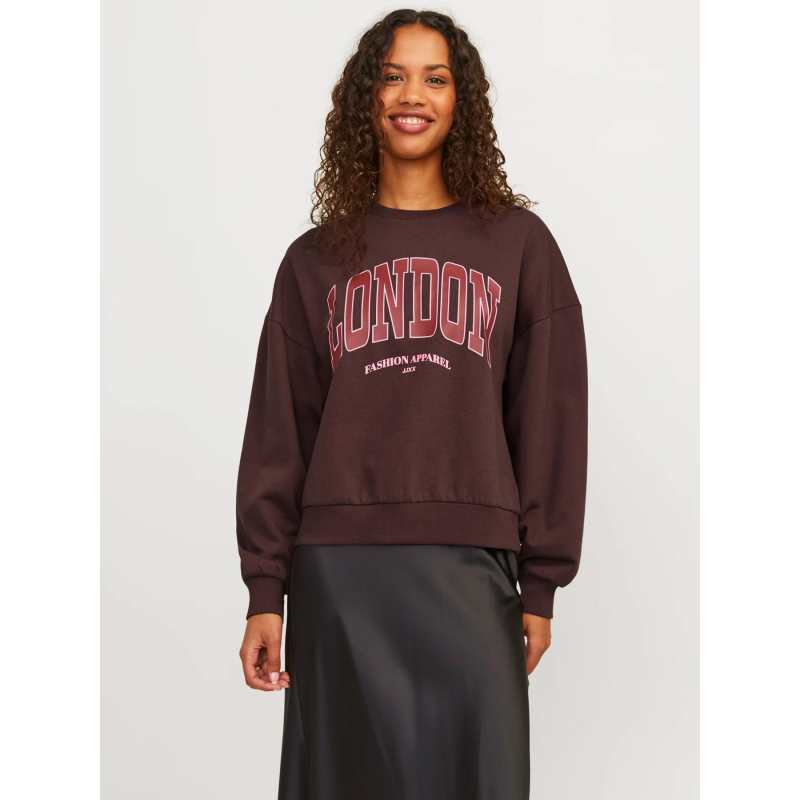 Sweat court merle relax bordeaux femme - JJXX