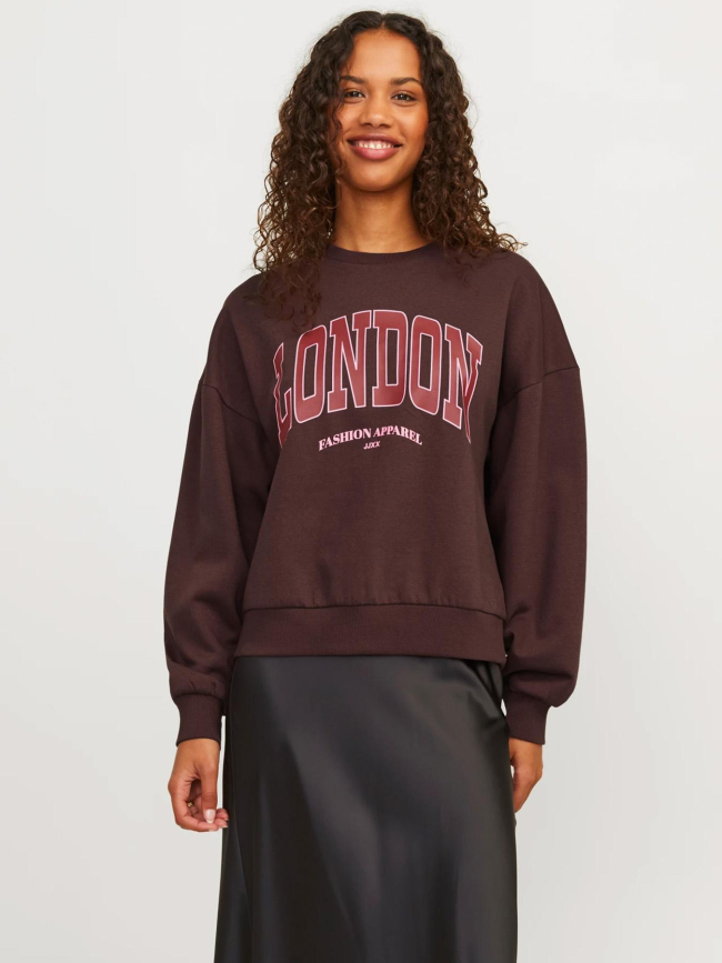 Sweat court merle relax bordeaux femme - JJXX