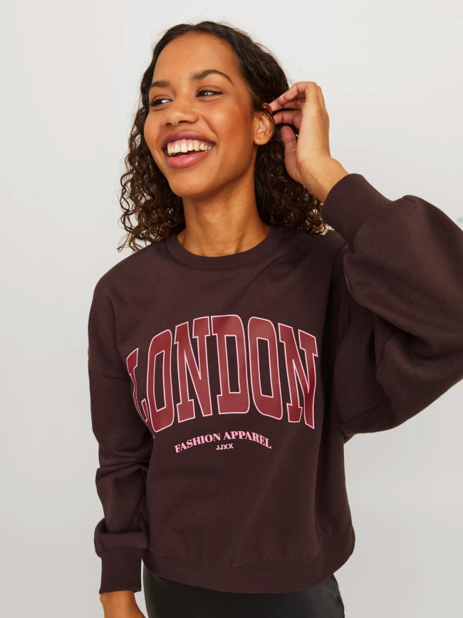 Sweat court merle relax bordeaux femme - JJXX