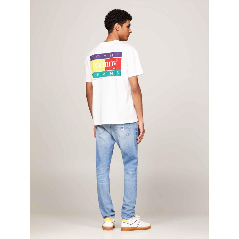 T-shirt regular logo imprimé dos écru homme - Tommy Jeans