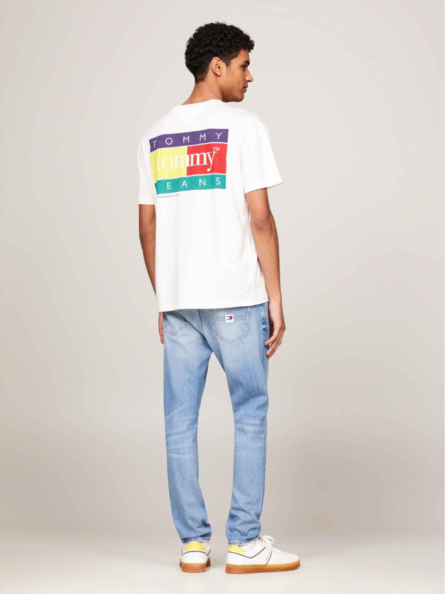 T-shirt regular logo imprimé dos écru homme - Tommy Jeans