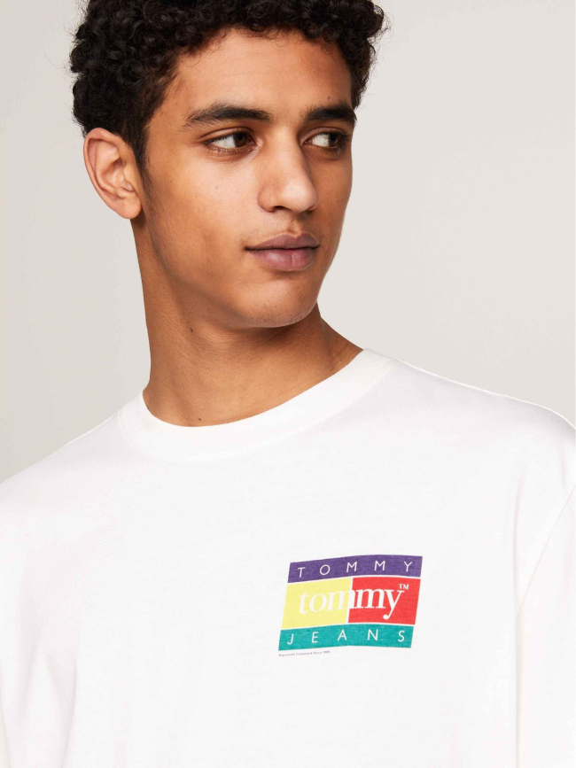 T-shirt regular logo imprimé dos écru homme - Tommy Jeans