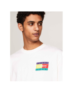 T-shirt regular logo imprimé dos écru homme - Tommy Jeans