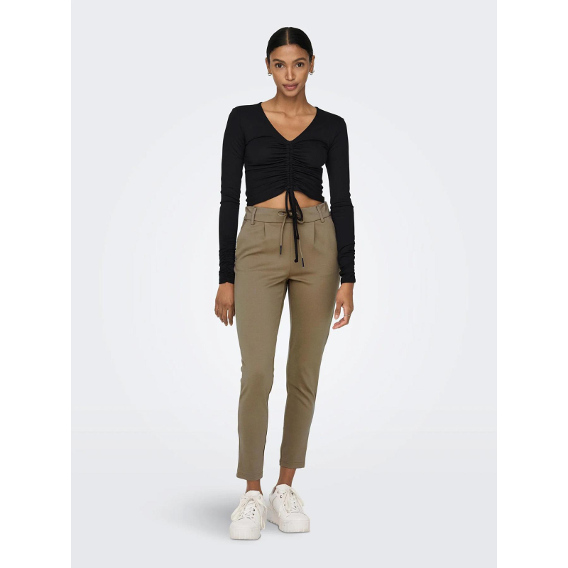 Pantalon pop trash life easy beige femme - Only